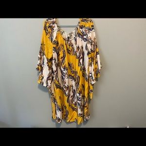 Cato Dress Yellow & Blue Size XL